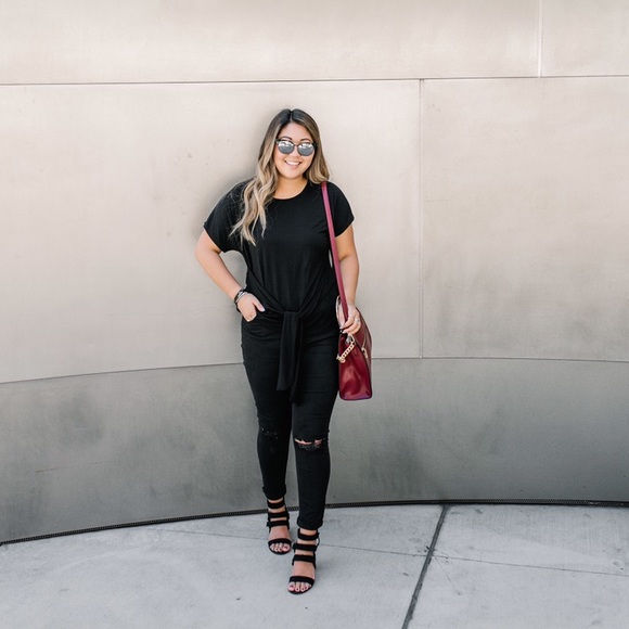 Black blouse with wrap around ties - Picture 6 of 6